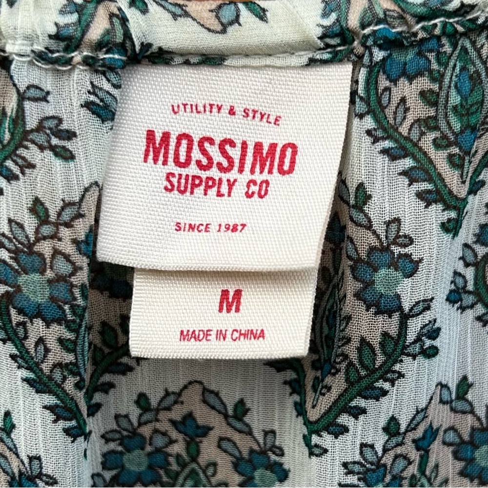 Sz M-Mossimo Supply Co sheer shirt with tie & lace accents - Picture 3 of 6